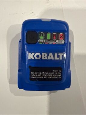 Kobalt Blue 24V USB-C 65W Battery Charging Adapter